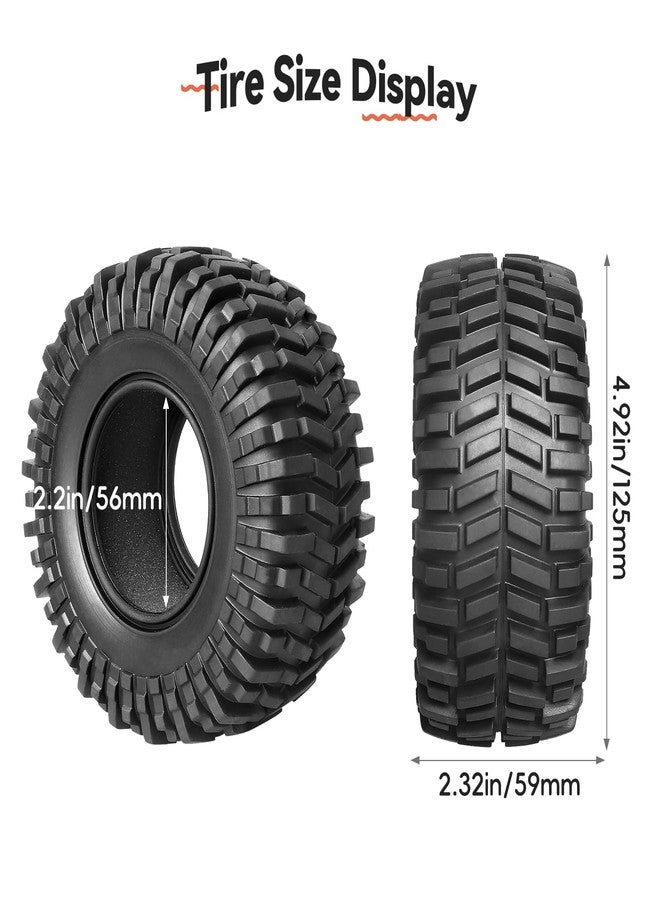 AllinRC 2.2 Crawler Mud Tires Foam Inserts Height 4.92 inch / 125mm for 1/10 Scale Rock Crawler, Set of 4 - Image 2